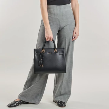 Liu Jo elegáns fekete kézitáska fonott füllel | női táska