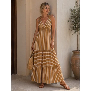 Rinascimento csíkos nyári maxi ruha
