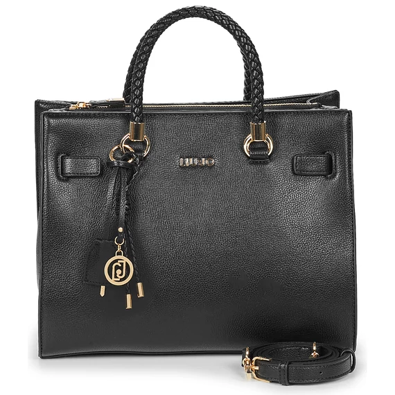 Liu Jo elegáns fekete kézitáska fonott füllel | női táska