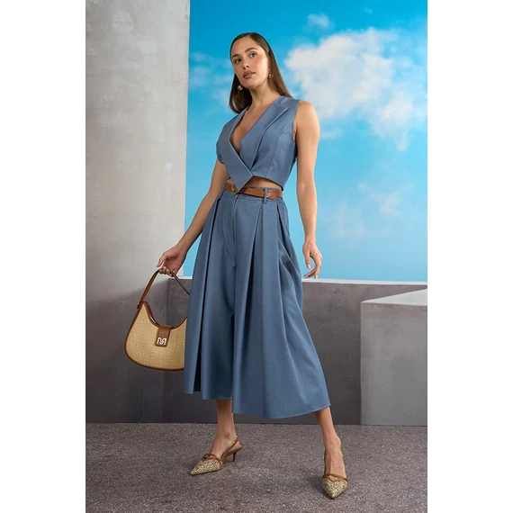 Rinascimento rövid mellény kék