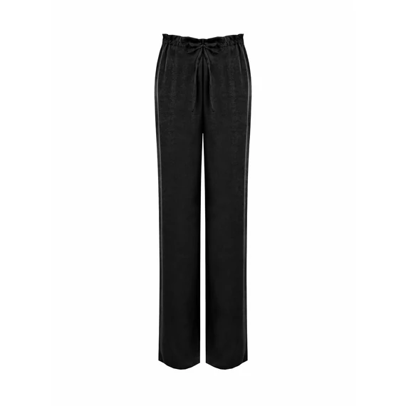 Rinascimento fekete nadrág laza palazzó nadrág
