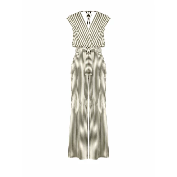 Rinascimento khaki fehér csíkos női overál