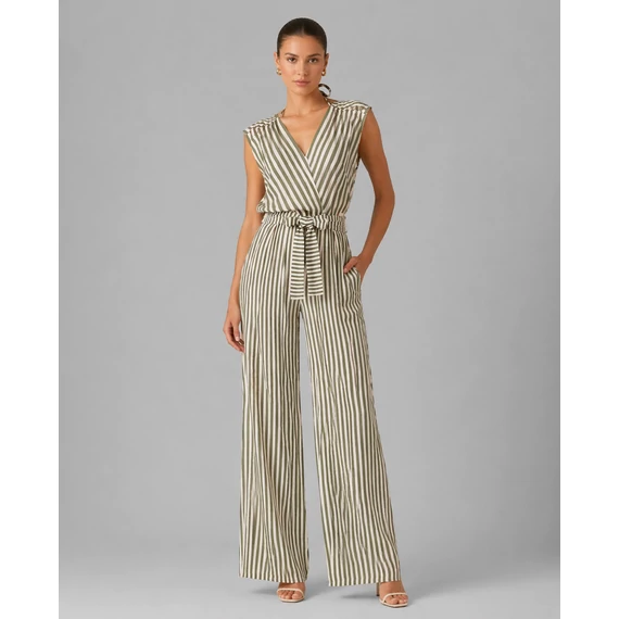 Rinascimento khaki fehér csíkos női overál