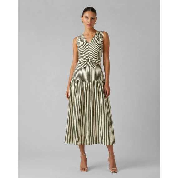 Rinascimento khaki fehér csíkos ruha megkötős