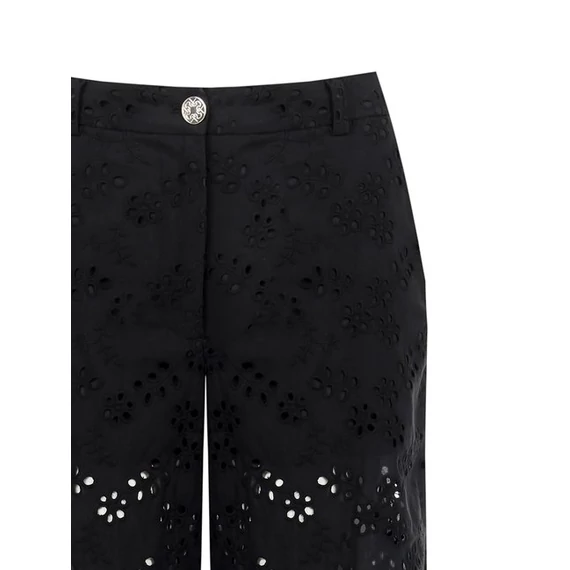 Rinascimento fekete elegáns nadrág áttört mintával